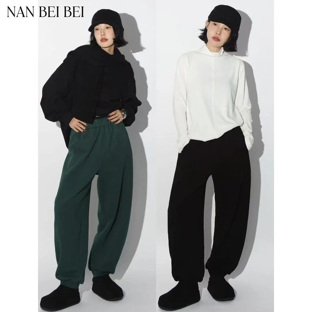 【南北贝】‘锥形卫裤’秋冬弯刀松紧腰显瘦长裤 OY1500