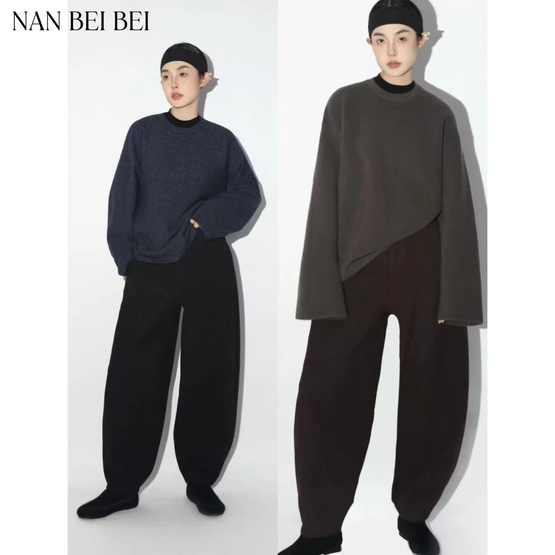 【南北贝】‘靴裤’秋冬设计感简约百搭立裁休闲长裤 712