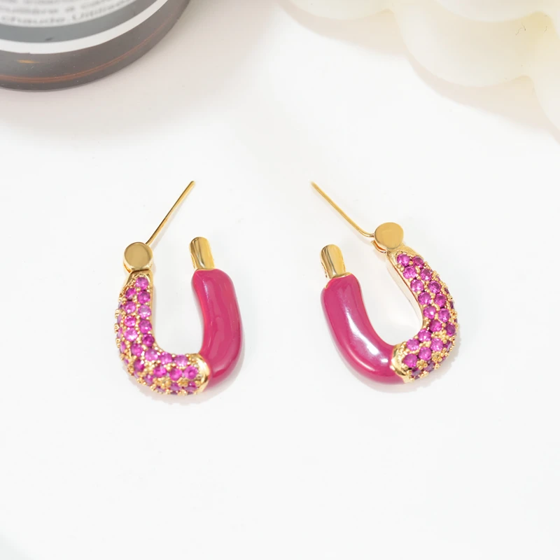 气质轻奢时尚百搭少女小众简约耳环-5584