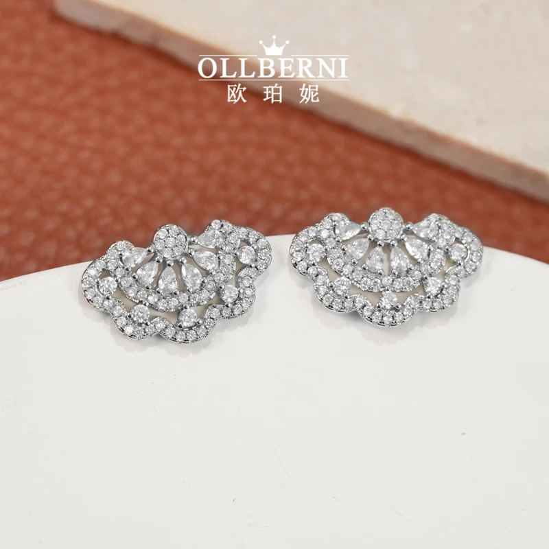 OLLBERNI/欧珀妮 铜合金耳饰 蕾丝裙轻奢耳钉女-5790