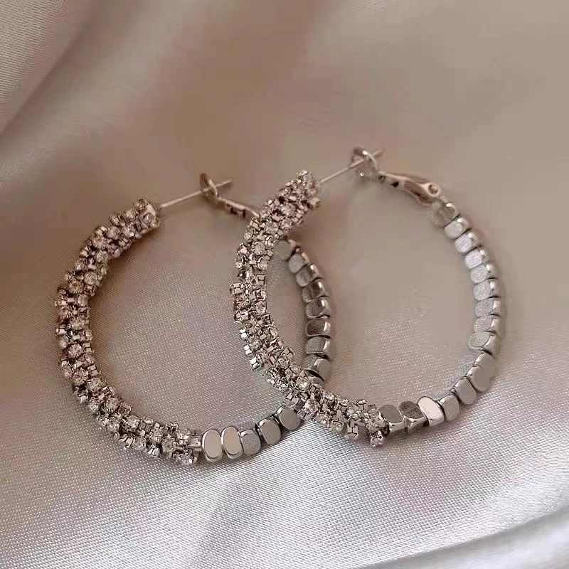 铜合金耳饰 气质时尚轻奢小众简约圈圈大耳圈耳环5855