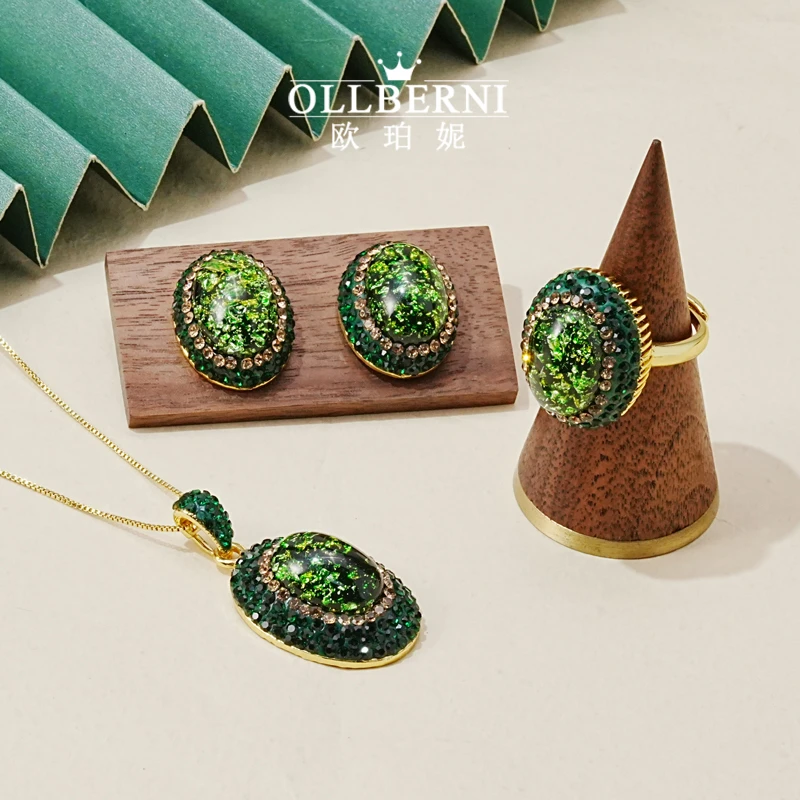 OLLBERNI/欧珀妮 铜合金耳饰 绿野仙踪三件套耳钉时尚精美-5434