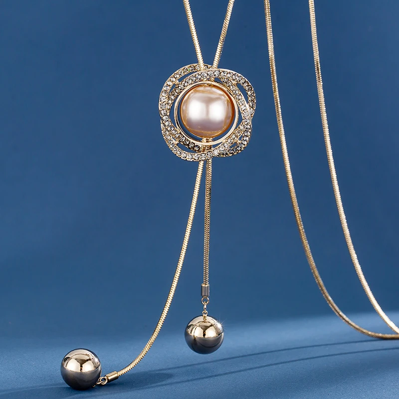 铜合金合成锆石项链 铜合金 合成立方氧化锆   女士时尚项链-122