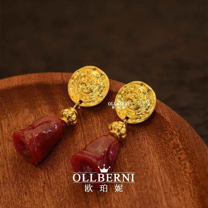 铜合金耳饰 【红颜知己】古法吊坠耳环女5026