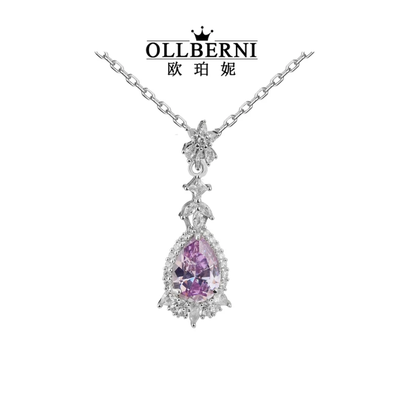 OLLBERNI/欧珀妮 铜合金项链 奢华水滴梨形锁骨链-2053