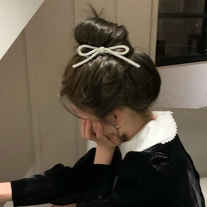 闪闪蝴蝶结甜美温柔发夹女刘海夹碎发夹鸭嘴夹发卡侧边夹子头饰