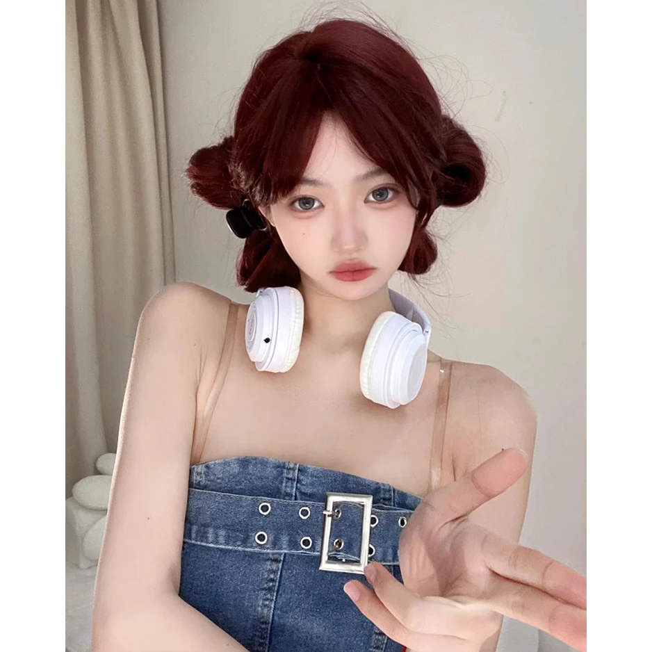 假发女长卷发人鱼玫瑰红蓬松自然仿真水波纹卷lolita女团色全头套