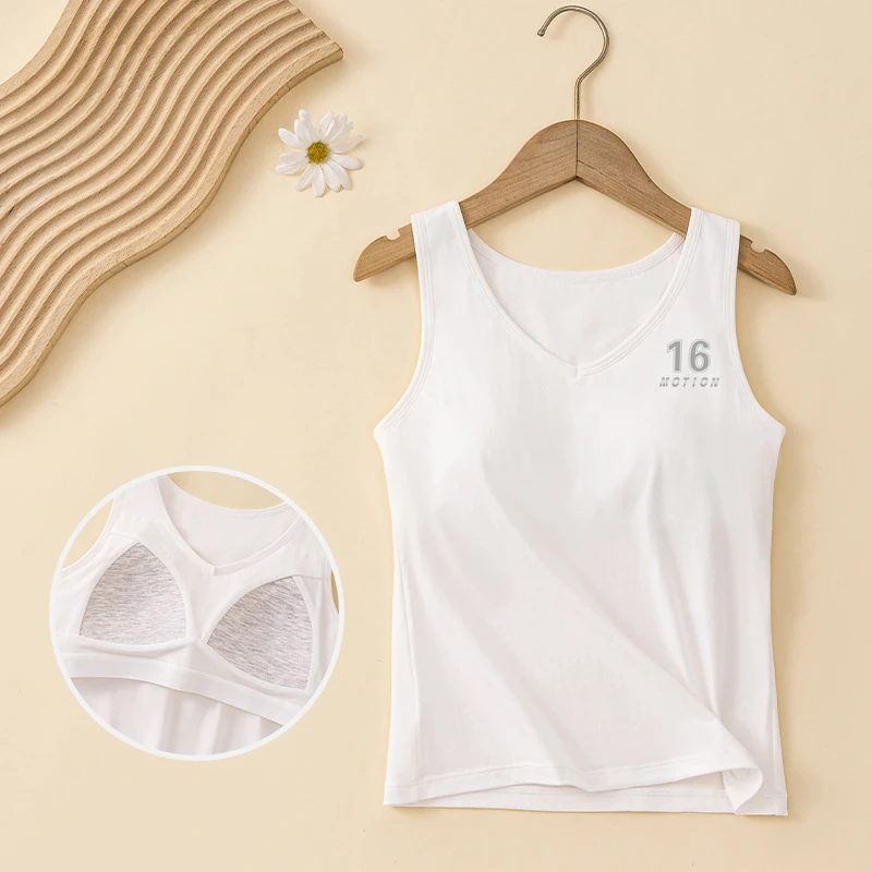少女文胸长款棉背心运动减震防抖内衣12-18岁初中生高中生中学生