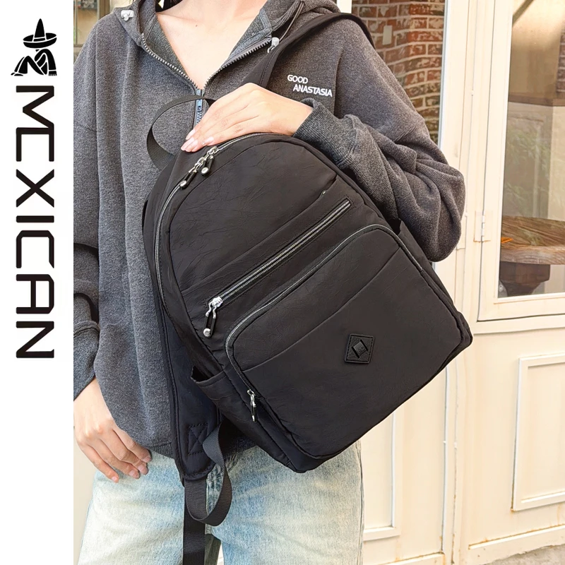 稻草人女包包女式2025新款双肩包女旅游轻便大容量通勤布料背包