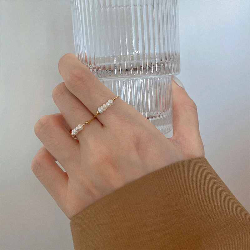 钛钢戒指 法式复古极简超细ins风巴洛克精致戒指女叠戴指环不褪色