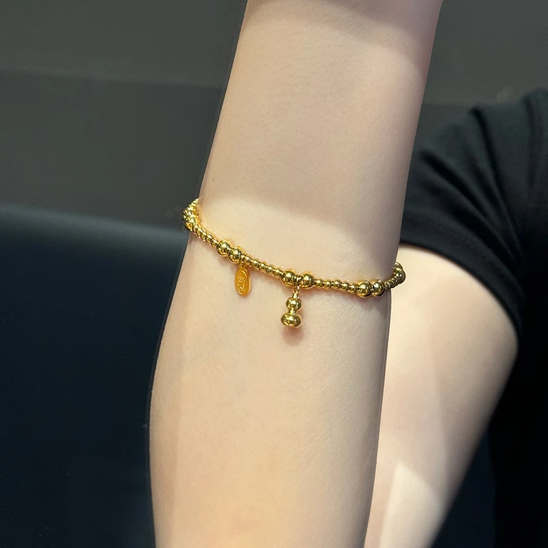 钛钢手链 高级感圆珠福禄葫芦手链女轻奢百搭手串气质手饰不褪色