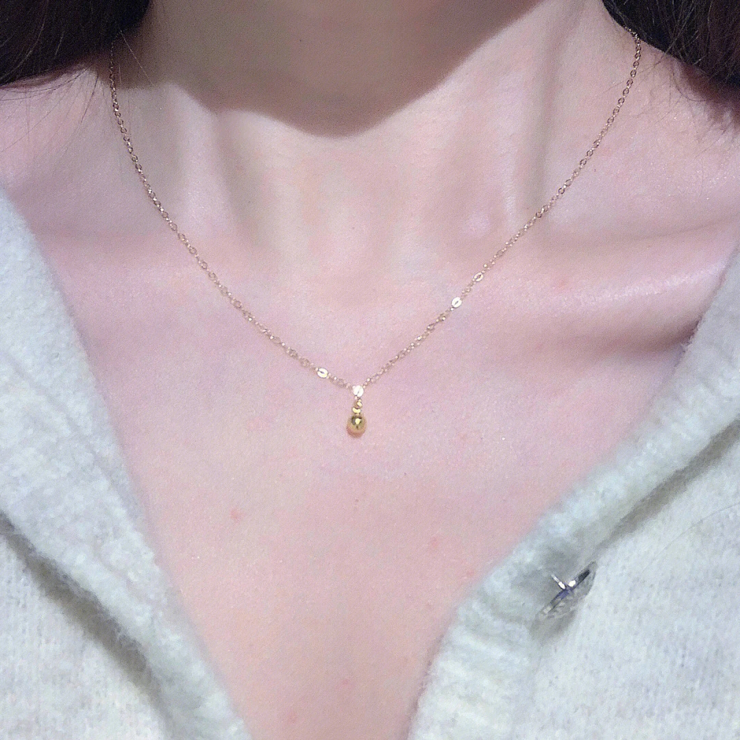 钛钢项链 日式轻奢迷你小圆珠项链女小众设计清新锁骨链百搭叠戴