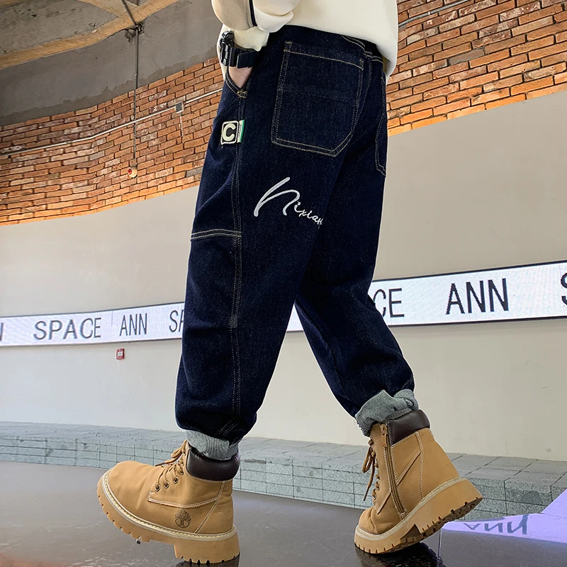 7083牛仔裤儿童春装男童秋款裤子韩版洋气休闲长裤男孩束脚裤