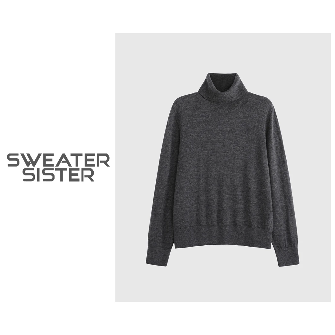 秋冬软糯保暖高领绵羊毛长袖针织衫毛衣女6688-8518