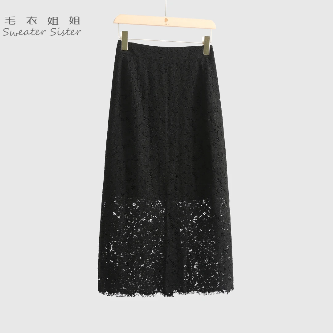 毛衣姐姐新款法式蕾丝显瘦包臀裙高腰半身裙女515-23636