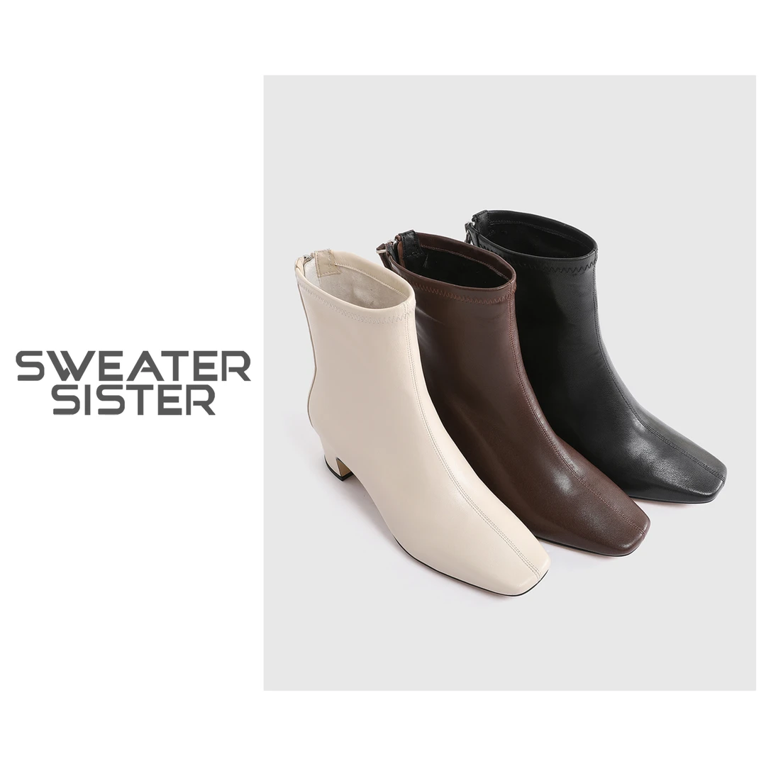 毛衣姐姐秋冬韩版时尚方头瘦瘦靴百搭短靴女67322