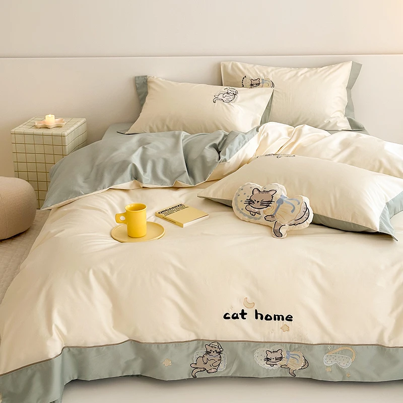 2025款100支纯棉贡缎新疆长绒棉四件套全棉高档床上用品高支高密