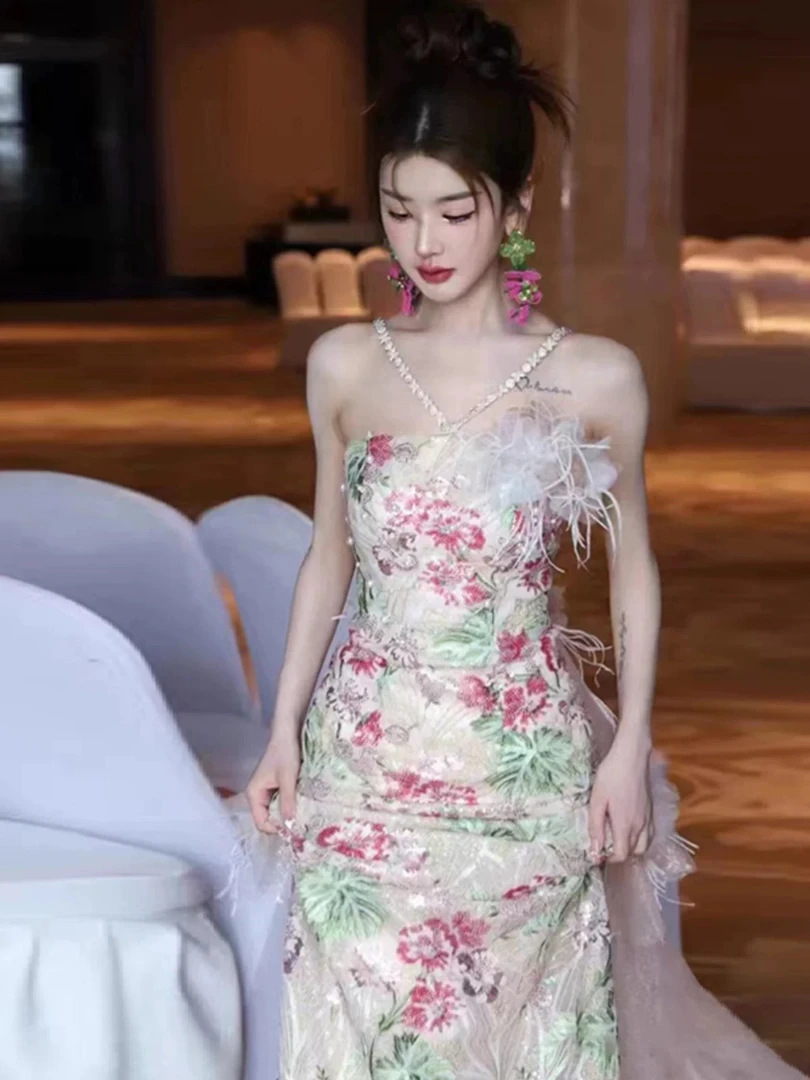 直播链接断码特价吊带新娘鱼尾敬酒服气质晨袍气质晚礼服主持长款