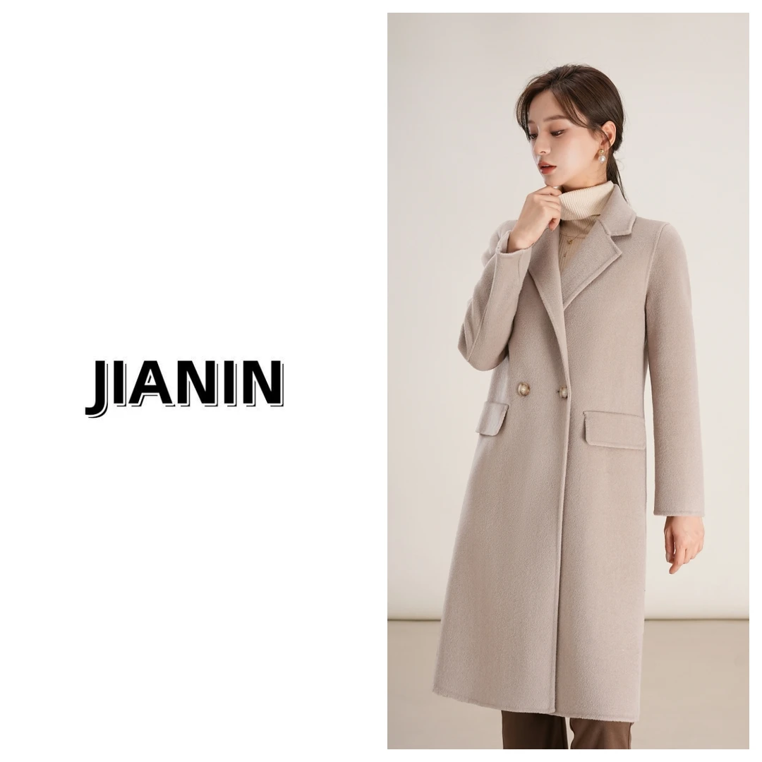 【简您】长款100％纯羊毛大衣