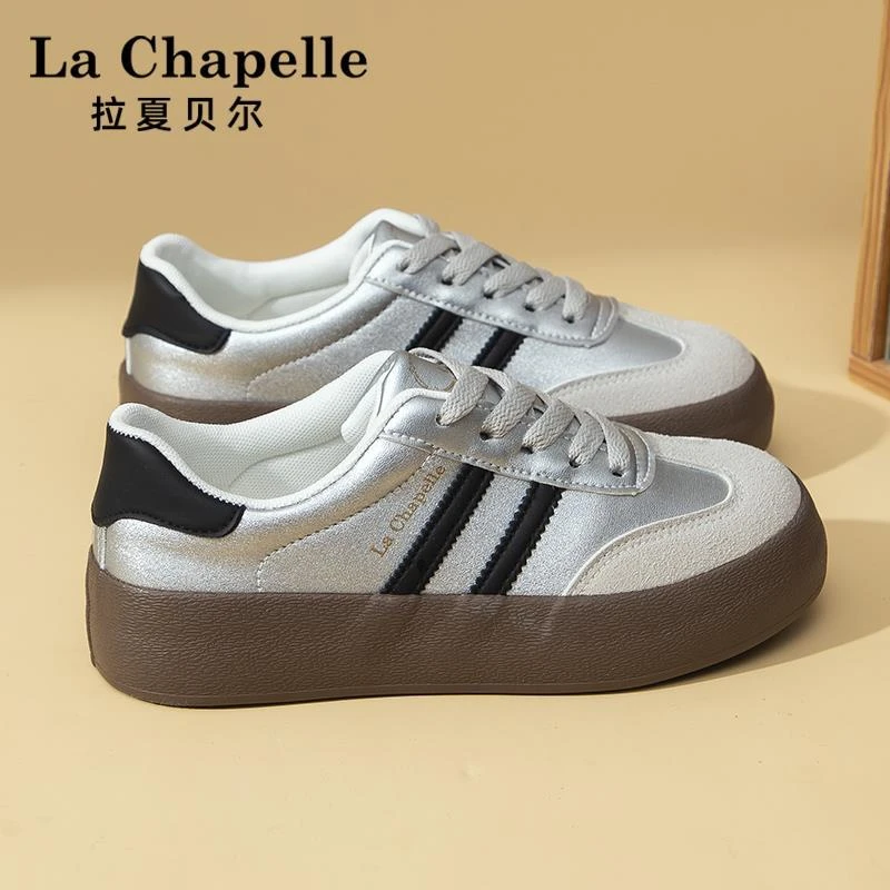 拉夏贝尔女鞋厚底德训鞋女2025秋冬新品百搭鞋子鞋子ins潮牌百搭