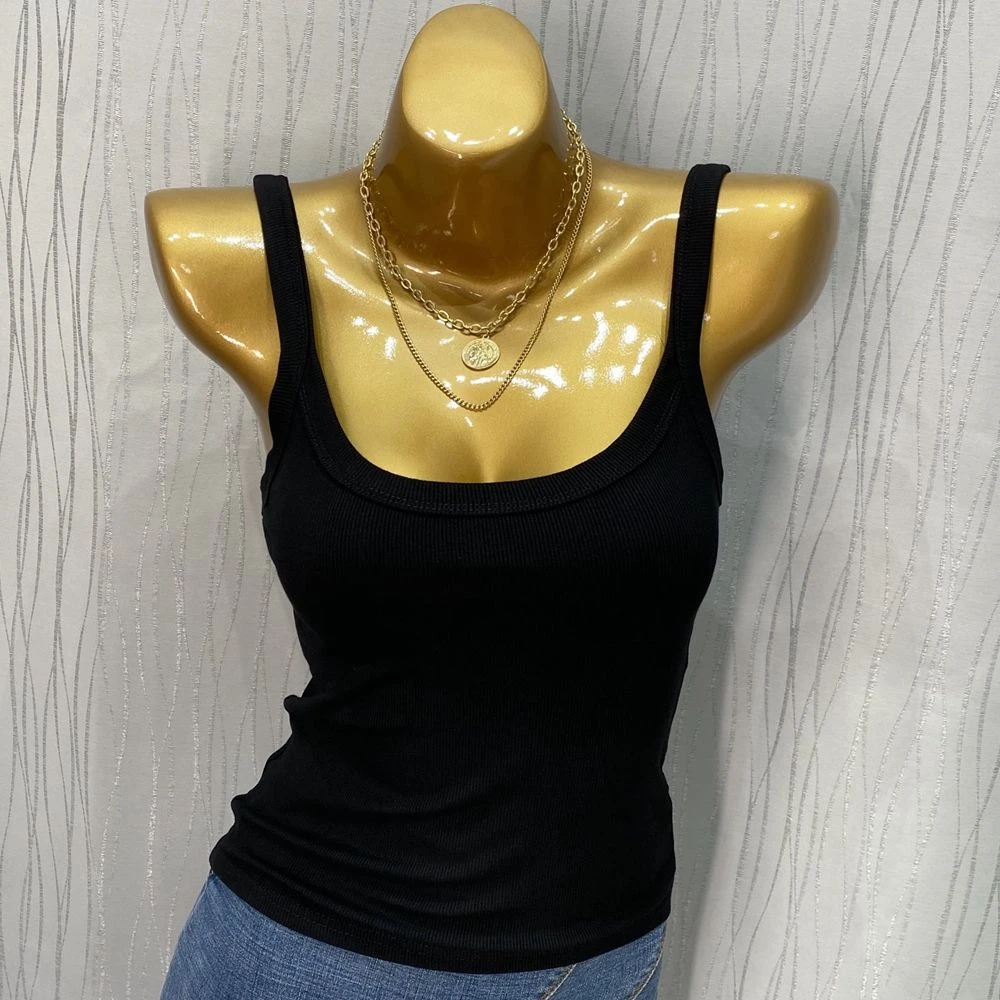 2023网红低胸大领口外穿背心女U领修身显胸纯欲风打底吊带上衣夏