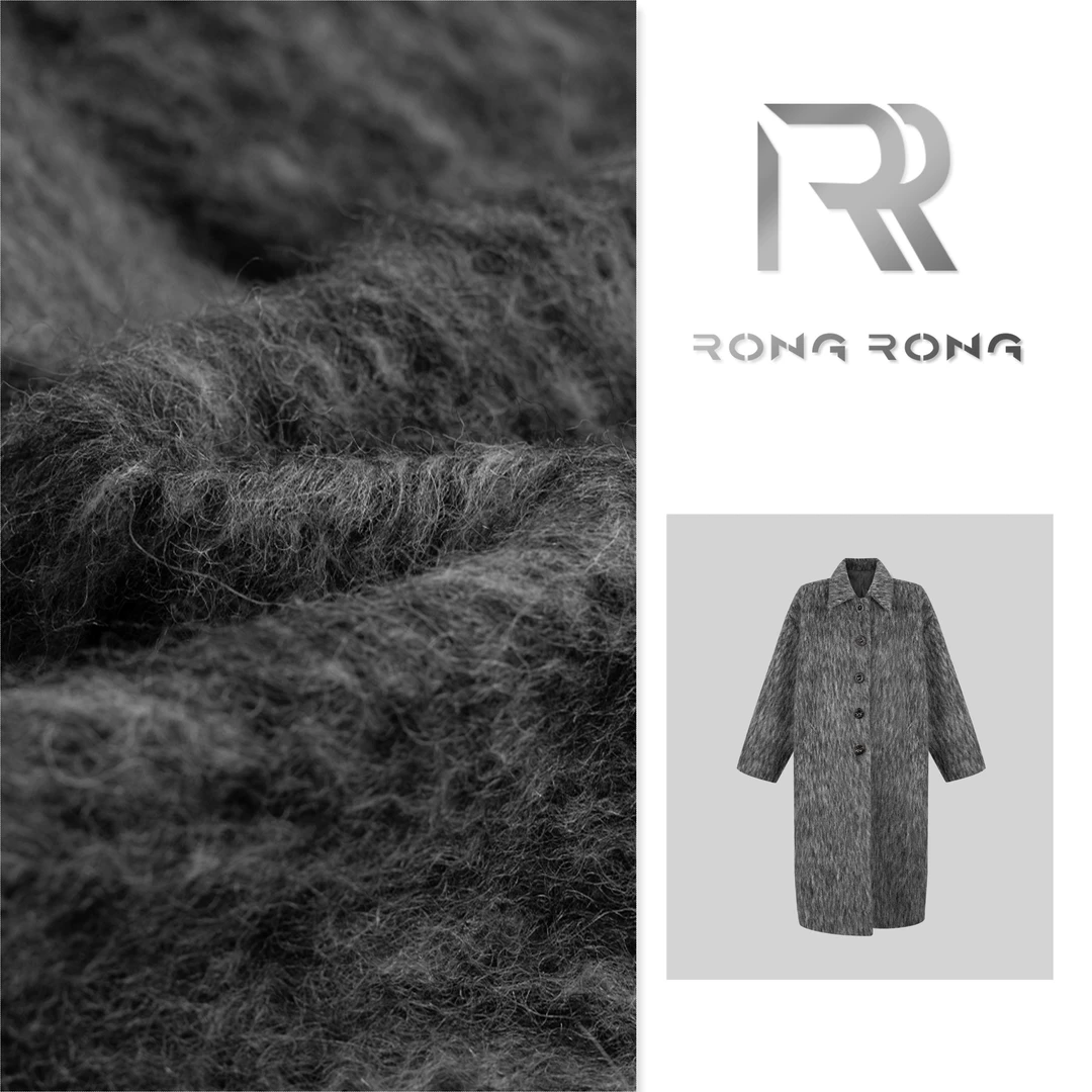 W【暮里灰花】RONGRONG溶溶  90白鹅绒毛呢羊毛羽绒服ADW23343-W09