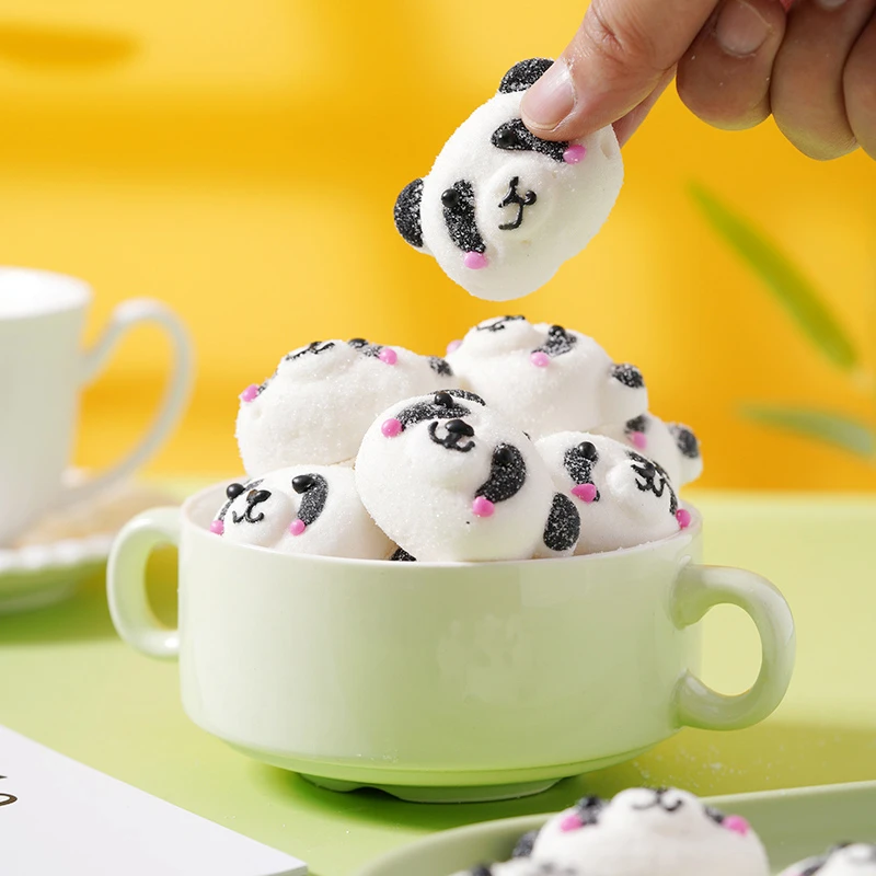 【现货发】网红小熊猫手工棉花糖凉粉奶茶蛋糕小零食高颜值