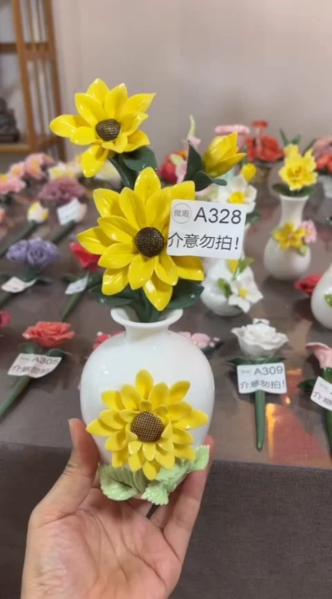 【闪购商品】陶瓷手捏花-A328