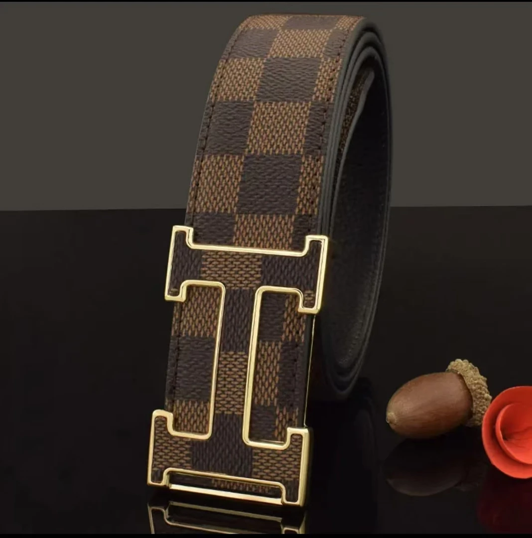 M保罗轻奢头层牛皮H扣男士皮带自动内扣商务百搭牛皮裤带