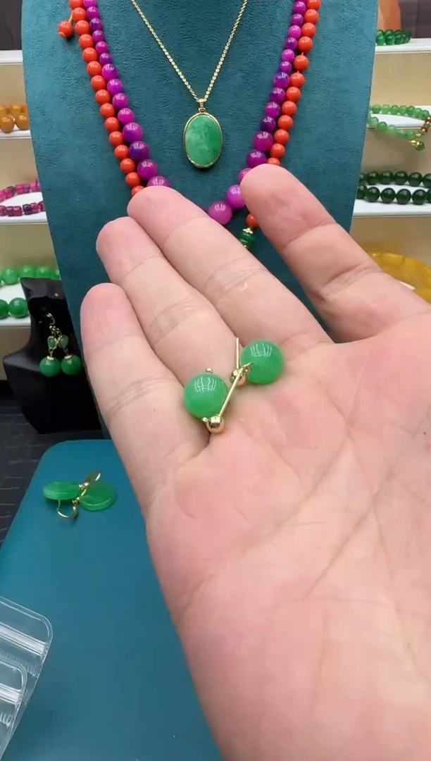 【闪购商品】翡翠耳饰14K金镶嵌067