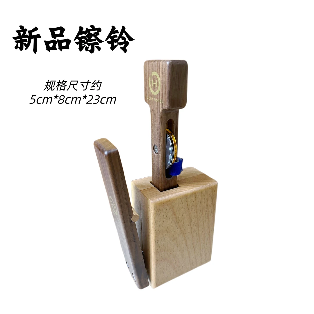 双手箱鼓卡宏鼓周边配件黑胡桃响板响铃一体配件镲铃