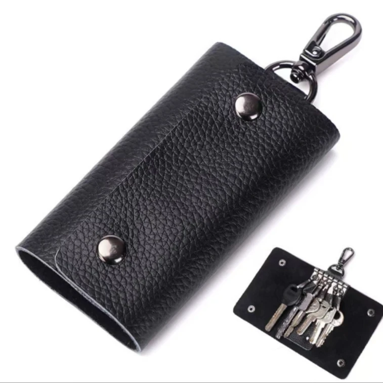真皮头层牛皮钥匙包 便携男士牛皮休闲百搭多功能简约钥匙包