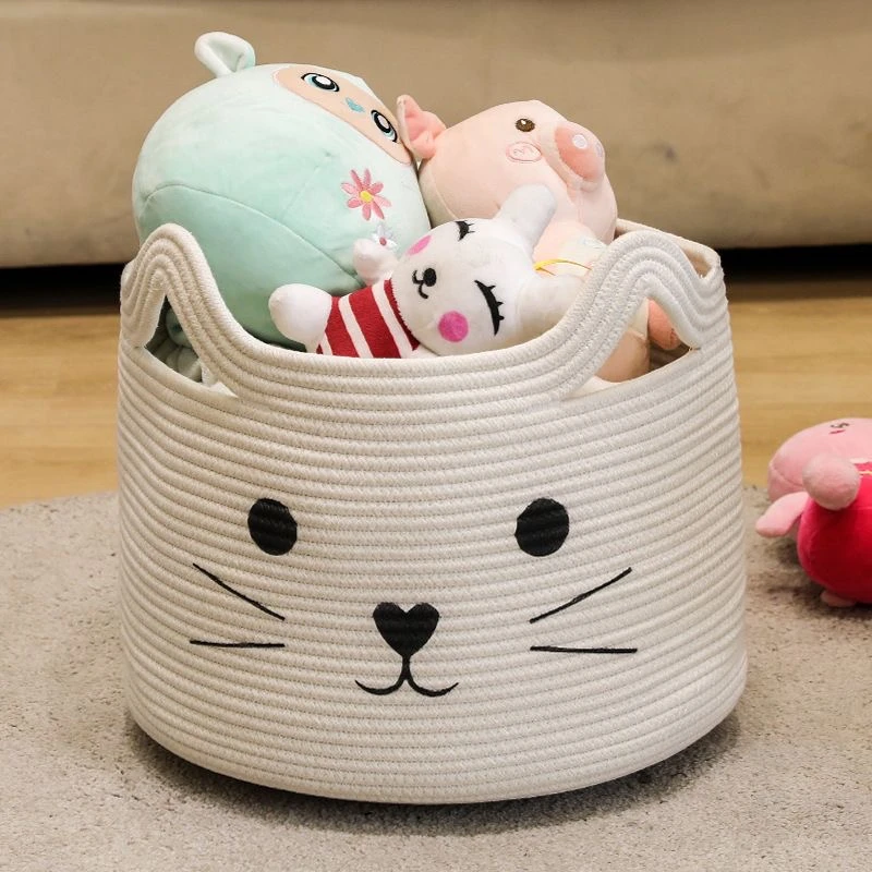 诺煌家用收纳筐置物客厅北欧可爱卡通圆形浴室