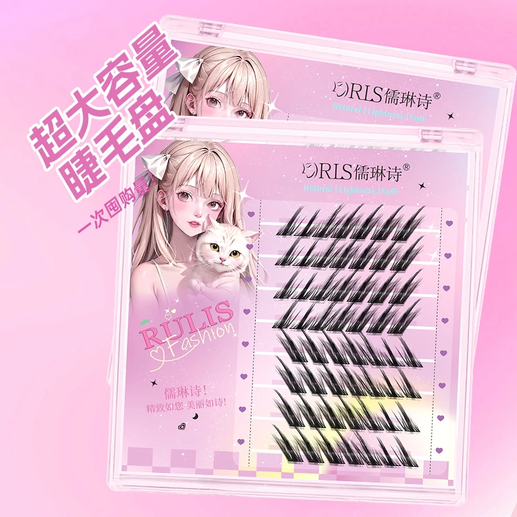 儒琳诗金靖同款假睫毛斜飞狐系漫画黑梗浓密卷翘轻欧美漫画芭比