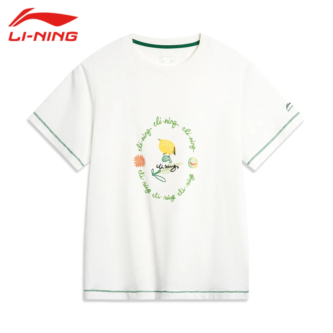 LI-NING/李宁运动生活系列自然之意女款夏季短袖文化衫AHSU332-1