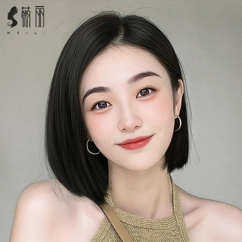 假发女长发锁骨中长发中分全头套真发全真人发短发自然整顶假发套