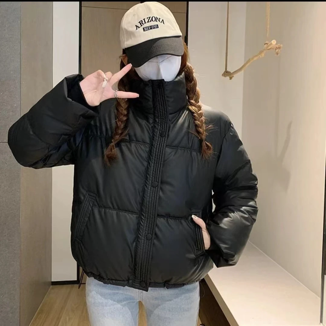 网红短款棉服百搭时尚高级穿搭整张棉不起托机洗水洗加厚保暖