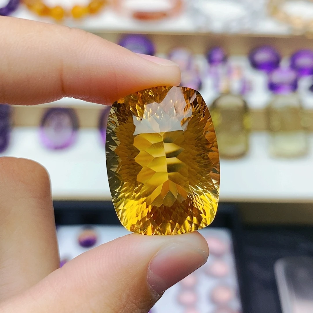 黄晶裸石定制未镶嵌