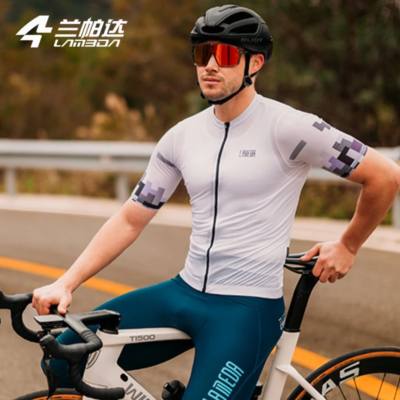 兰帕达夏季自行车骑行服男款透气短袖速干衣新款上衣公路车风尚