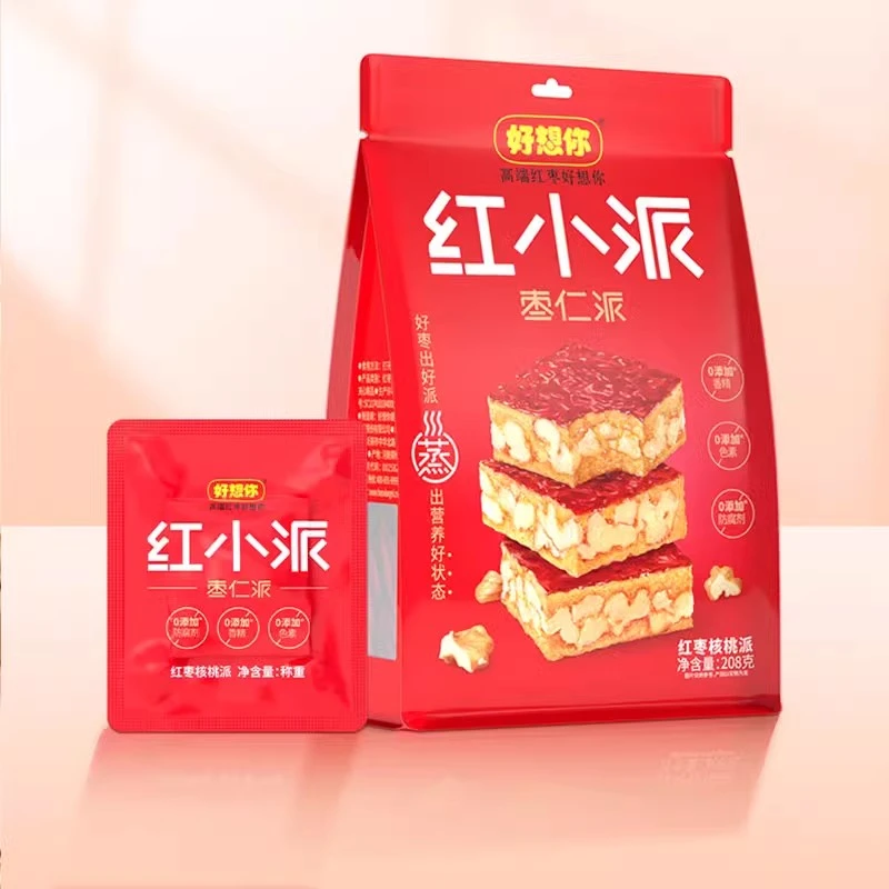 好想你红小派枣仁派208g红枣夹核桃仁新灰枣夹核桃大块吃营养健康