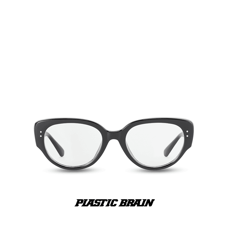 PLASTIC BRAIN/塑料脑袋个性猫眼女复古防蓝光平光镜防辐射眼镜