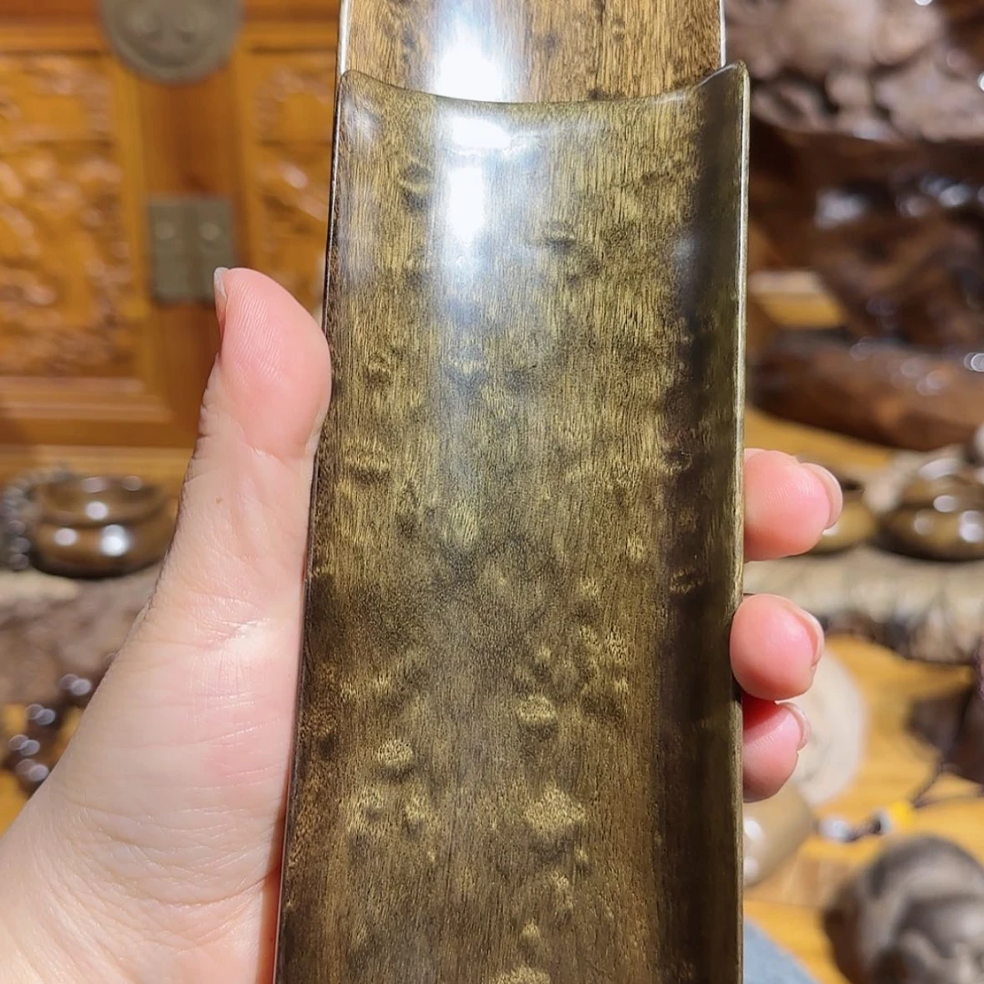 【闪购商品】陰沉金絲楠根雕金*溪茶側
