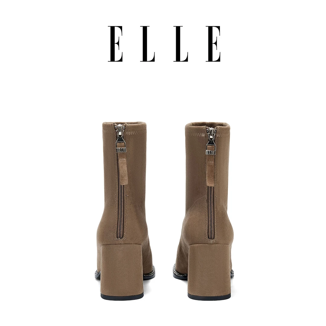 ELLE商城同款小个子马丁靴短靴洋气又高级2025新款女鞋韩国瘦瘦靴