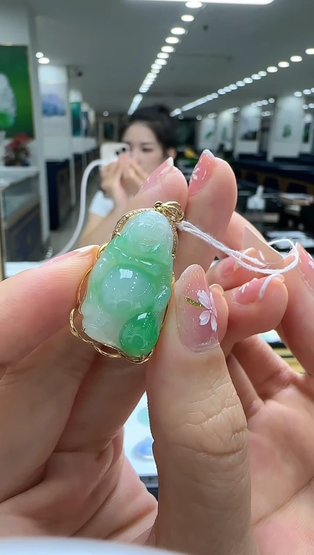 【闪购商品】翡翠颈饰18K金镶嵌孤品