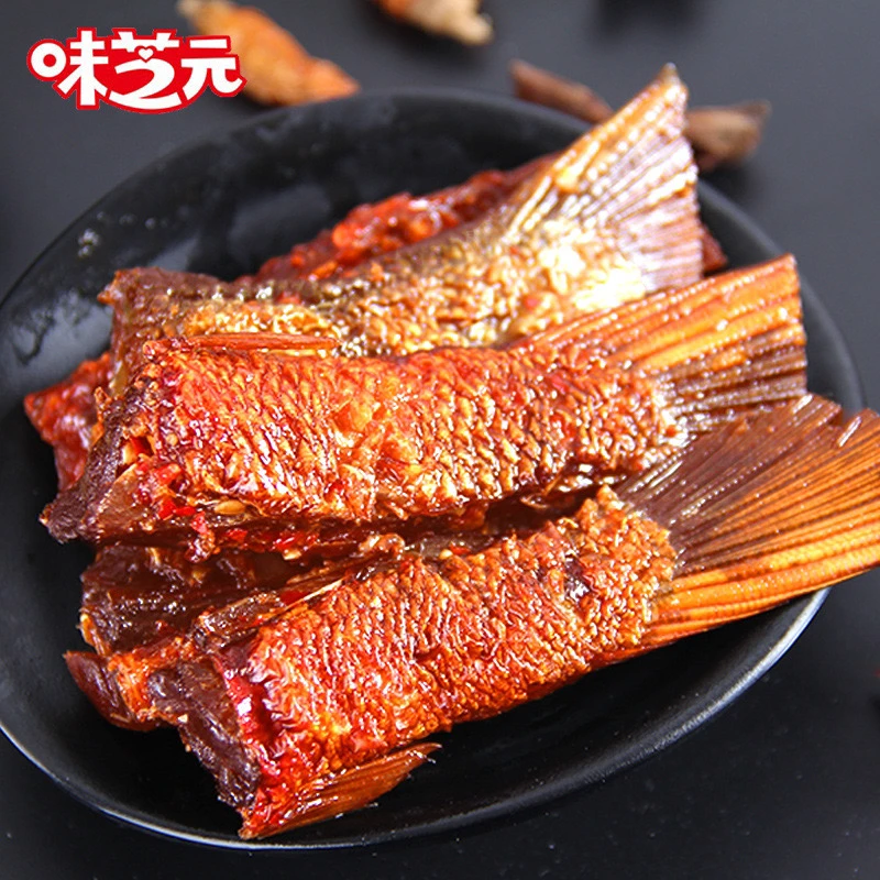 味芝元香辣鱼排26g鱼尾巴小鱼仔辣味湖南口味风味鱼即食营养品牌