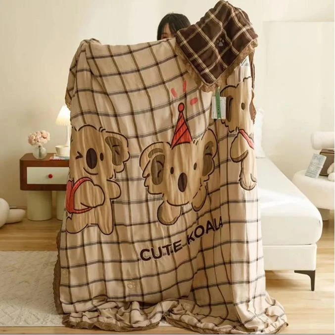 【考拉】A类全棉纱布泡芙被子5斤面料柔软舒适加厚保暖亲肤 被子