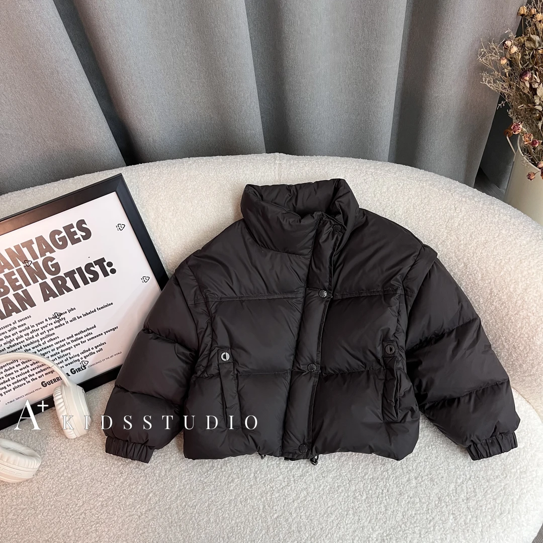 【文文妈·现货】冬新款儿童二合一羽绒服可拆卸90白HYP1003-DK2