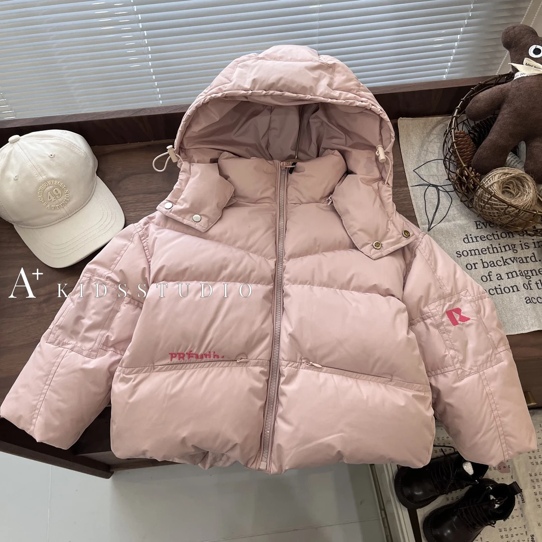 【现货】冬季新款儿童连帽90白鸭绒羽绒服韩版洋气粉色HYP0974