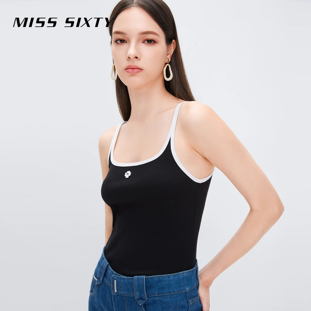 【黑色】Miss Sixty夏季显瘦吊带背心弹力修身时尚尤莱特