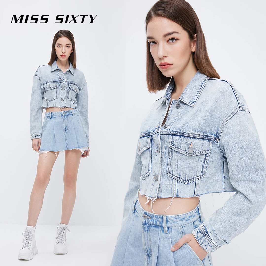 Miss Sixty高档短款牛仔外套美式辣妹显瘦上衣丹宁风citywarm